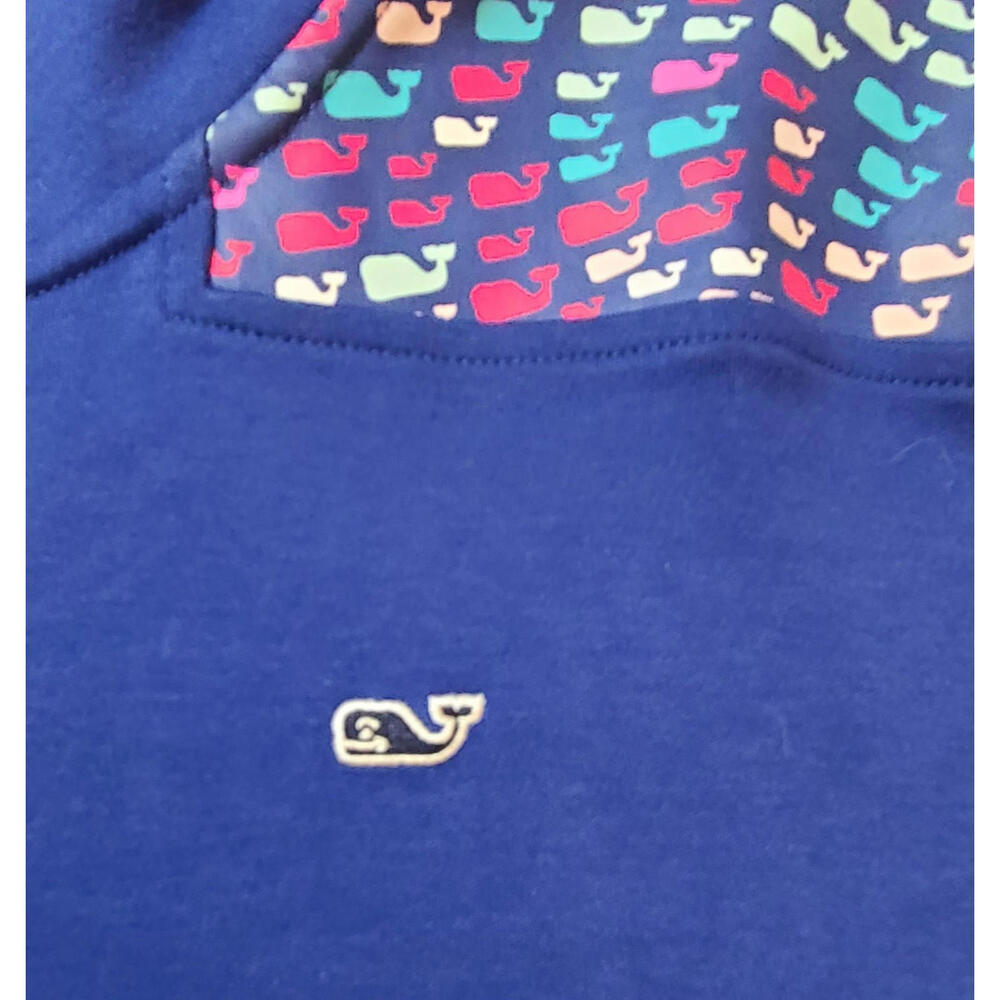 Vineyard Vines Royal Blue Whale Logo Shirt Zip Neck Pullover Women's Size Large - Picture 10 of 10